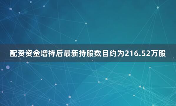 配资资金增持后最新持股数目约为216.52万股