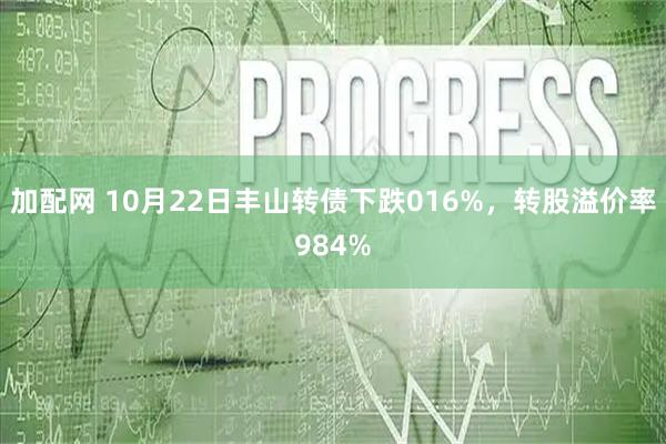 加配网 10月22日丰山转债下跌016%，转股溢价率984%