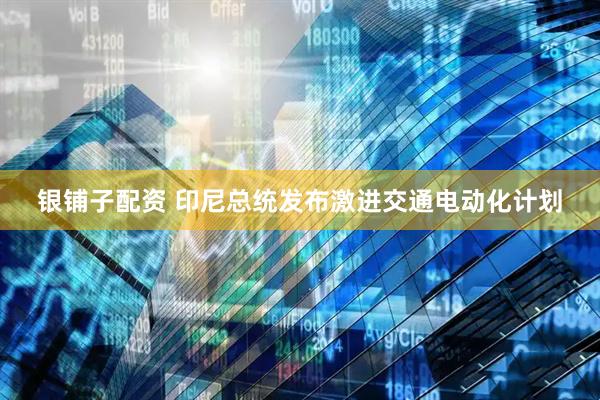 银铺子配资 印尼总统发布激进交通电动化计划